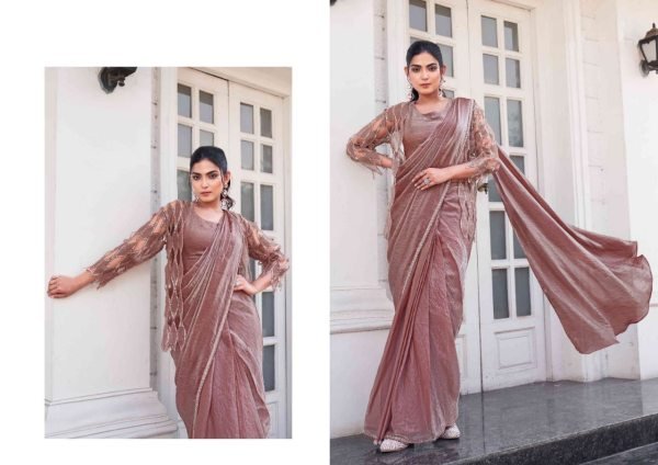 Exquisite Bead Embellished Satin Silk Ombre Saree with Designer Jacket for Wedding and Party Wear Designer Wedding Sarees Wholesale