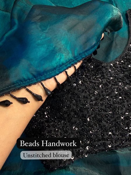 Exquisite Blue Designer Satin Saree with Floral 3D Print and Beaded Latkan for Wedding Designer Wedding Sarees Wholesale