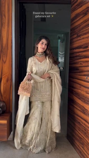 Exquisite Heavy Faux Georgette Kurti Plazzo Set with Rivet Moti   Full Sleeve Kurti at Manufacturer Rate Ready To Wear Collection