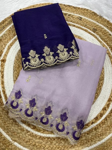 Exquisite Lavender Trendy Star Georgette Saree Collection for Wholesale Buyers Georgette Sarees Wholesale