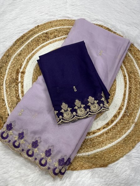 Exquisite Lavender Trendy Star Georgette Saree Collection for Wholesale Buyers Georgette Sarees Wholesale
