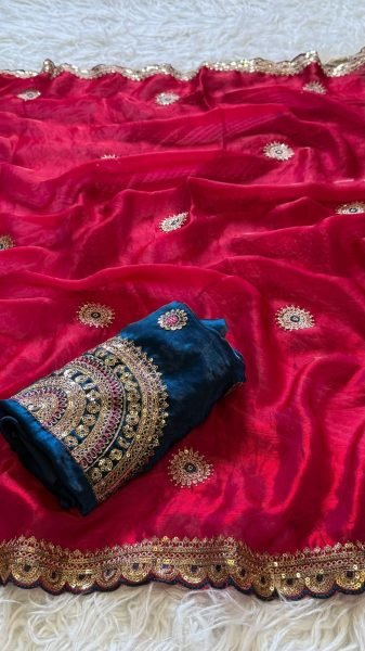 Exquisite Maroon Designer Space Silk Saree with Heavy Embroidered Border and Pallu Silk Sarees Wholesale
