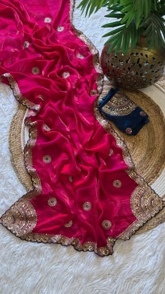 Exquisite Maroon Designer Space Silk Saree with Heavy Embroidered Border and Pallu Silk Sarees Wholesale