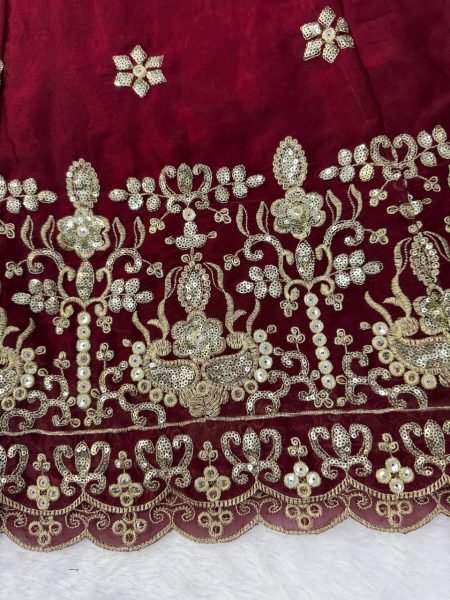 Exquisite Maroon Fendy Silk Anarkali Suit with Thread and Sequin Work for Wedding Wear Ready To Wear Collection