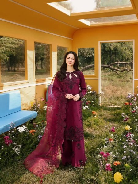 Exquisite Maroon Satin Rayon Palazzo Suit with Organza Dupatta for Party Wear Ready To Wear Collection