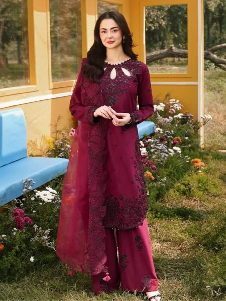 Exquisite Maroon Satin Rayon Palazzo Suit with Organza Dupatta for Party Wear Ready To Wear Collection