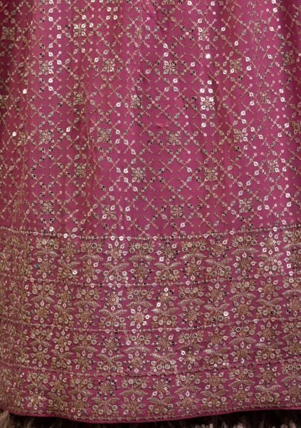 Exquisite Purple Georgette Lehenga Choli with Soft Net Embroidered Dupatta For Reception Bridal Lehenga Choli