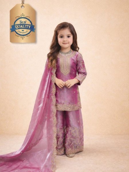 Exquisite Purple Stylish Girls Ethnic Wear Sharara Suit for Wedding Kurtis