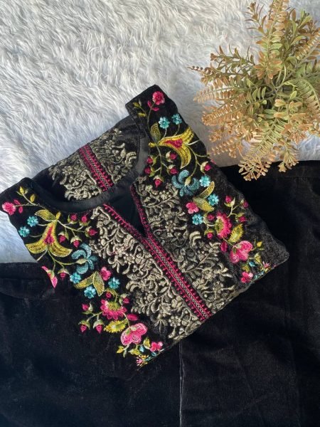 Exquisite Velvet Co Ord Set with Embroidery Work for Winter Party Wear CO ORD Sets