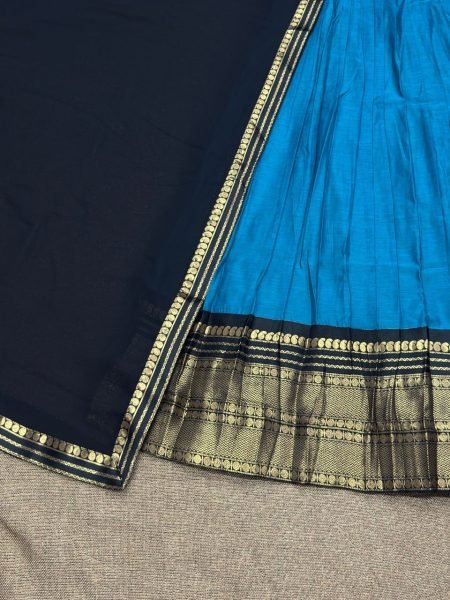 Extraordinary Blue Boutique Style Kanchi Cotton Lehenga Collection with Premium Finish Half Saree Lehenga