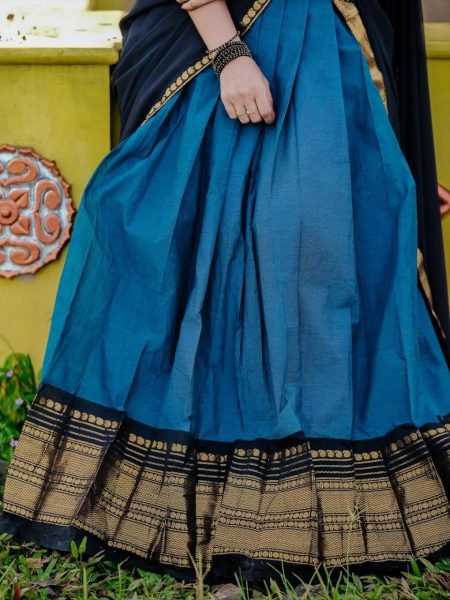 Extraordinary Blue Boutique Style Kanchi Cotton Lehenga Collection with Premium Finish Half Saree Lehenga