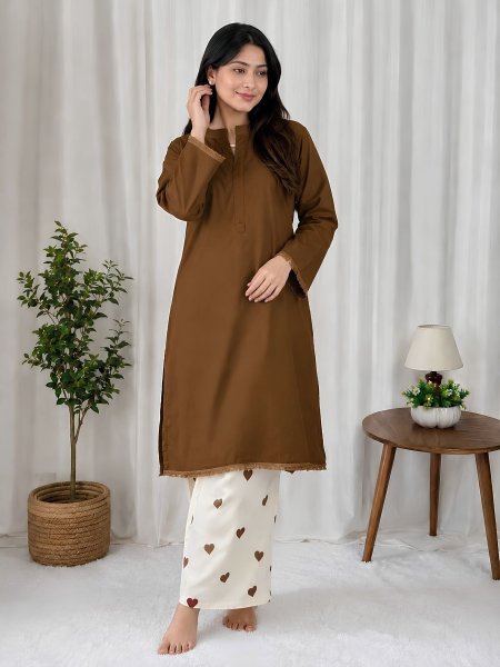 Extraordinary Brown Party Wear Rayon Cotton Kurti Palazzo Set at Manufacturer Rate Kurtis