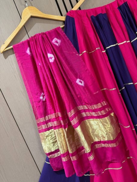 Extraordinary Pink Purple Rayon Lehenga Choli with Real Mirror Embroidered Blouse Navratri Lehnega Choli