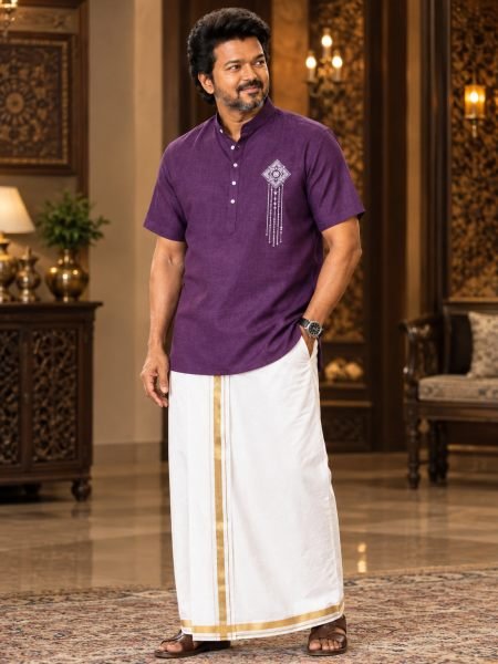 Extraordinary Purple Men   s Half Sleeve Printed Jippa in Soft Magic Cotton at Manufacturer  