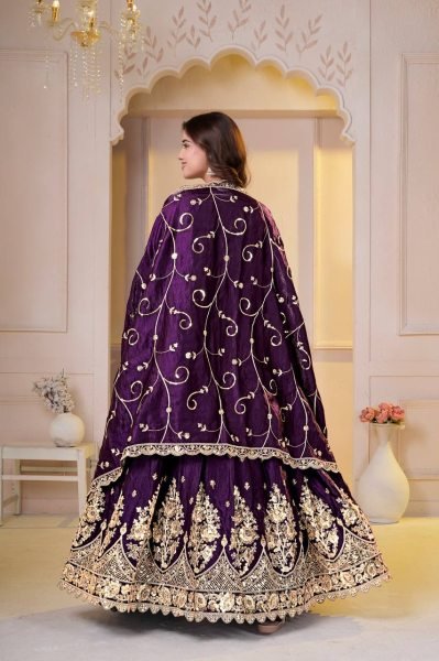 Extraordinary Wine Designer Shimmer Silk Lehenga Choli with Micro Cotton Inner Ready To Wear Collection