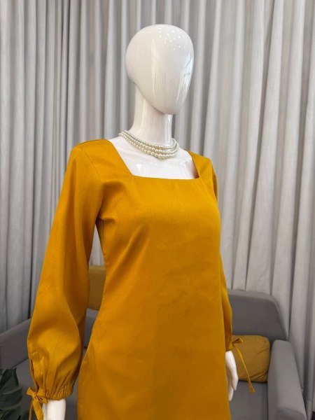 Extraordinary Yellow Elegant Plain Rayon Kurti Set with Thread Work Farshi Bottom Tunics kurti