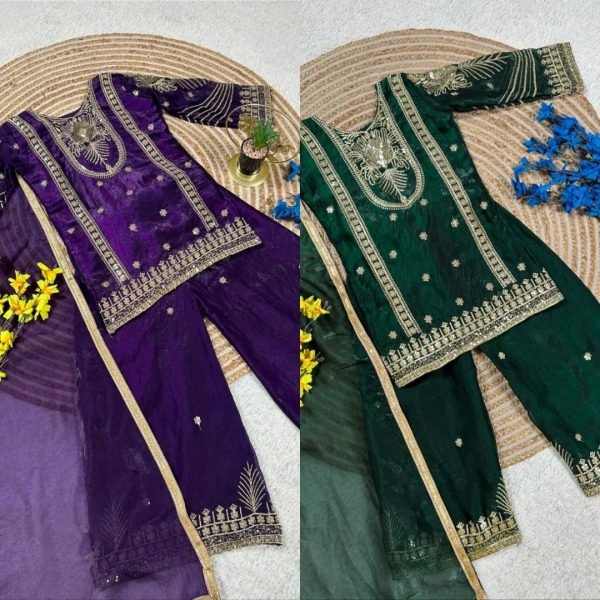Eye catching Purple Kids Ethnic Wear Set with Top Palazzo Dupatta for Wedding Wear at Bulk Rate Girls Wear