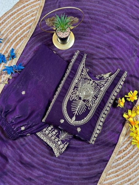 Eye catching Purple Kids Ethnic Wear Set with Top Palazzo Dupatta for Wedding Wear at Bulk Rate Girls Wear