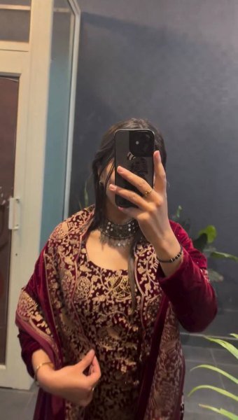 Eye-soothing Viscose Velvet Chinestitch Embroidered Top and Pant with Dupatta for Party Wear at Wholesale Rate  3 Piece Kurti Set