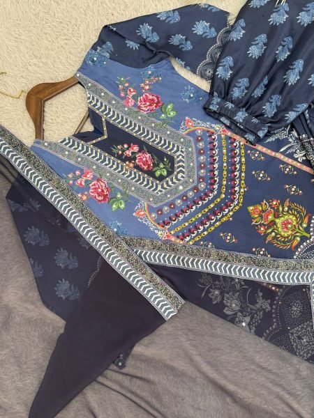 Fabulous Digital Print Chinon Sharara Suit for Wholesale Market Ready To Wear Collection