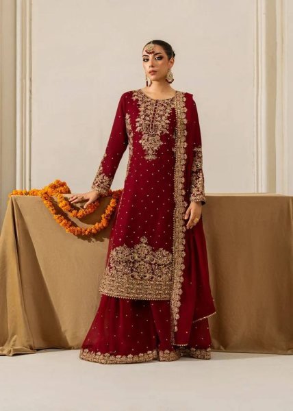 Fabulous Red Velvet Coding   Sequence Work Plazzo Set with Velvet Dupatta for Party Wear at Wholesale Rate  Ready To Wear Collection