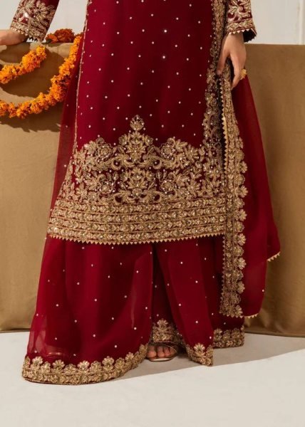 Fabulous Red Velvet Coding   Sequence Work Plazzo Set with Velvet Dupatta for Party Wear at Wholesale Rate  Ready To Wear Collection