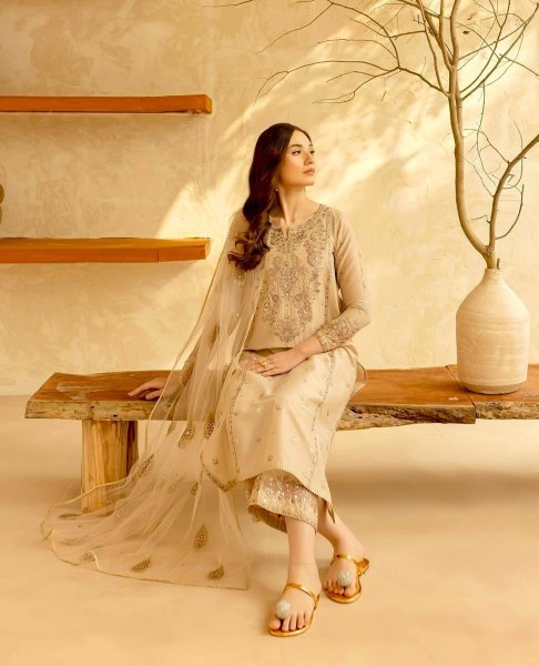 Fabulous Roman Silk Suit with Sequin Work and Butterfly Net Dupatta for Exporters Embroidery Kurtis 