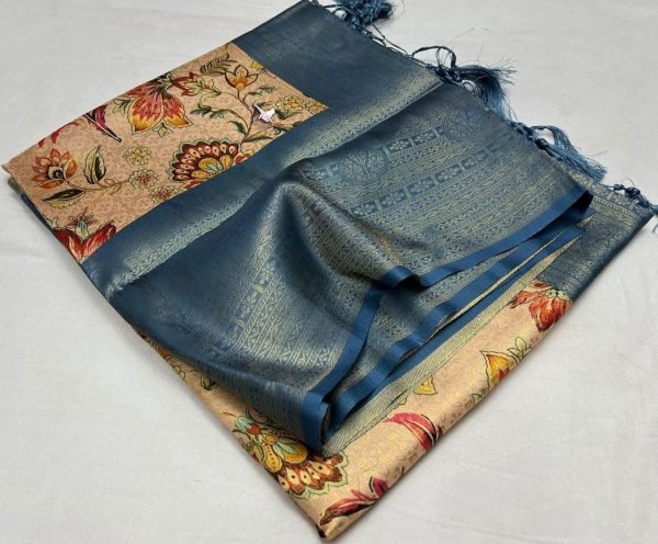 FABULOUS  SOFT SILK FABRIC SAREE WITH FLORAL DIGITAL PRINT  Silk Sarees Wholesale