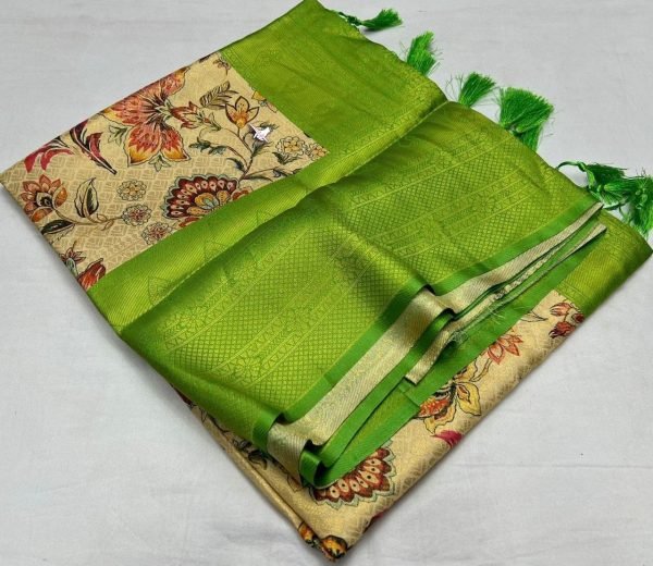 FABULOUS  SOFT SILK FABRIC SAREE WITH FLORAL DIGITAL PRINT  Silk Sarees Wholesale