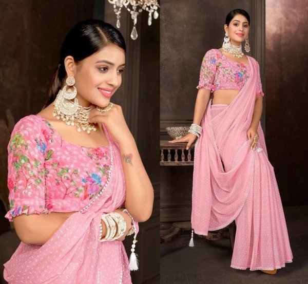 Fancy Chiffon Saree With Khaadii Print  Pure Chiffon Sarees Wholesale