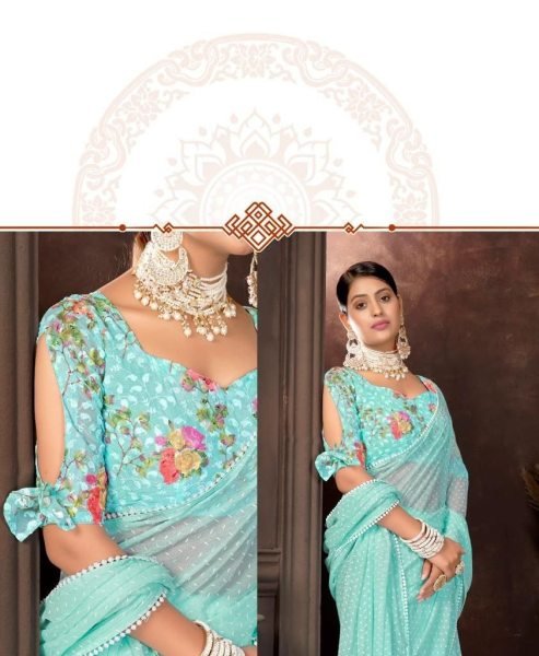 Fancy Chiffon Saree With Khaadii Print  Pure Chiffon Sarees Wholesale