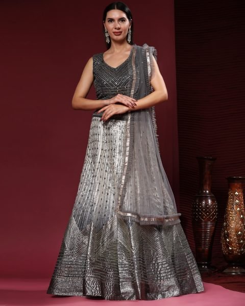 Fancy Crop Top Real Mirror Work Lehenga Choli  Bridal Lehenga Choli