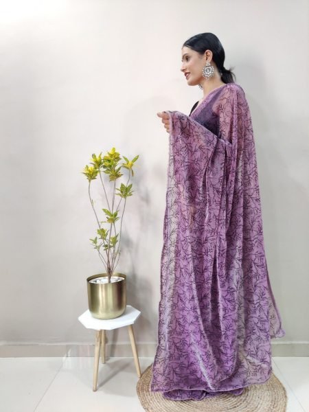 Fancy Imported Netting Saree With All Over 3d Print With Piping  Net Sarees Wholesale