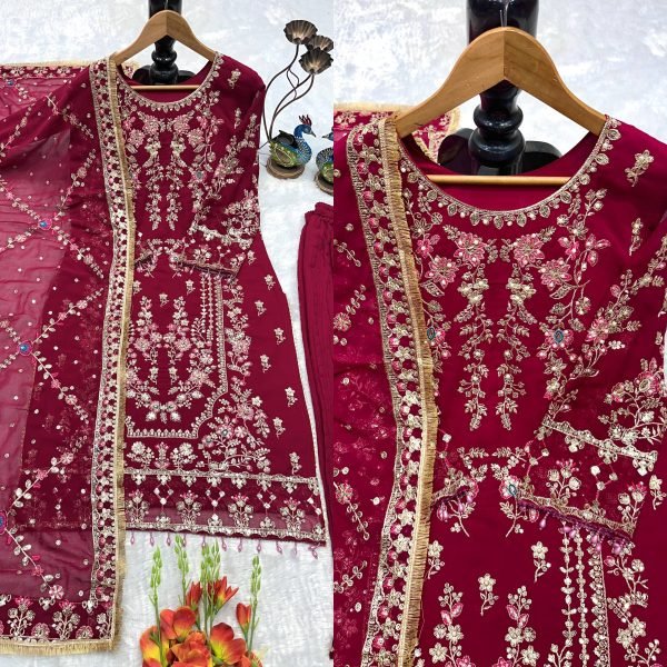 Fancy Pink Designer Suit Set for Festive and Party Wear Ready To Wear Collection