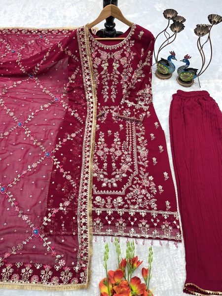 Fancy Pink Designer Suit Set for Festive and Party Wear Ready To Wear Collection