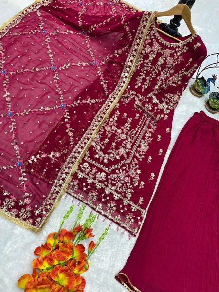 Fancy Pink Designer Suit Set for Festive and Party Wear Ready To Wear Collection