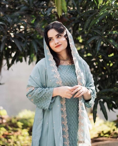 Fancy Sea Green Pakistani Suit with Thread & Sequin Work Party Perfect Ready To Wear Collection