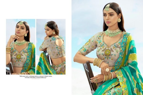 Fancy Silk Wedding Wear Lehenga in Multi Color With Embroidery work Bridal Lehenga Choli