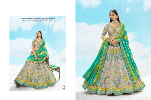 Fancy Silk Wedding Wear Lehenga in Multi Color With Embroidery work Bridal Lehenga Choli