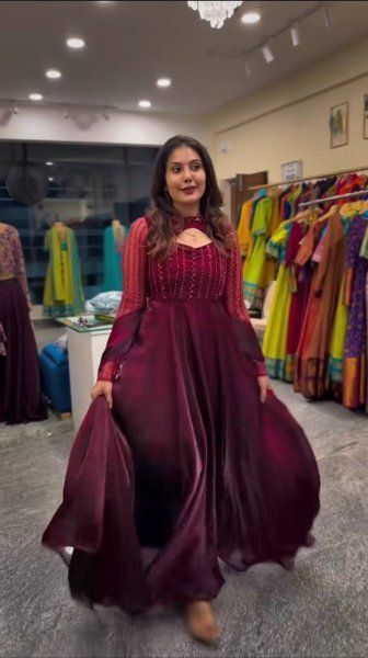 Fancy Style Designer Anarkali Kurti Set Faux Georgette with Heavy Sequence Embroidery Party Wear Anarkali Kurtis 