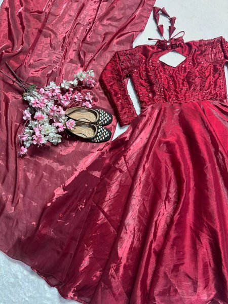 Fancy Style Designer Anarkali Kurti Set Faux Georgette with Heavy Sequence Embroidery Party Wear Anarkali Kurtis 