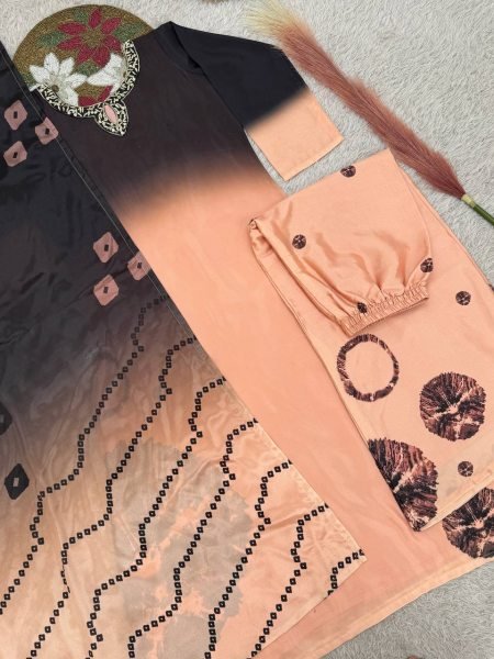 Fascinating Black 3 Piece Fully Stitch Digital Print Suit Set with Dupatta for Casual Functions  Ready To Wear Collection