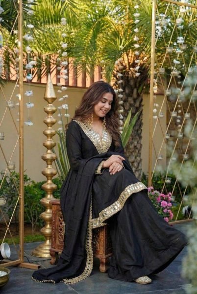 Fascinating Black 3 Piece Silk Sharara Suit at Manufacturer Rate Perfect for Comfort Wear Ready To Wear Collection