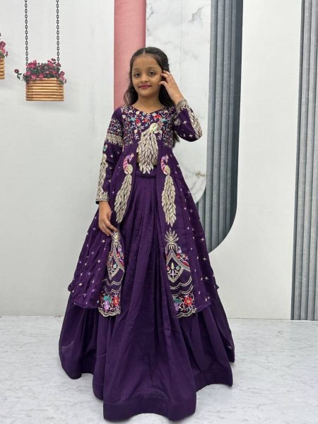 Fascinating Chinon Flared Lehenga Choli with Pipe Sequin Work for Bulk Buyers at Manufacturer Rate Girls Wear
