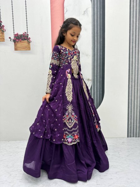 Fascinating Chinon Flared Lehenga Choli with Pipe Sequin Work for Bulk Buyers at Manufacturer Rate Girls Wear