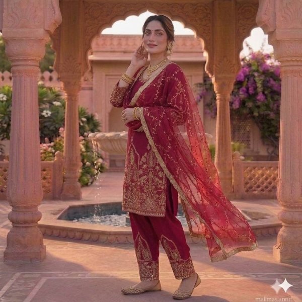 Fashion Statement Pink Natural Crepe Silk Fancy Suit Set With Net Dupatta Ready To Wear Collection