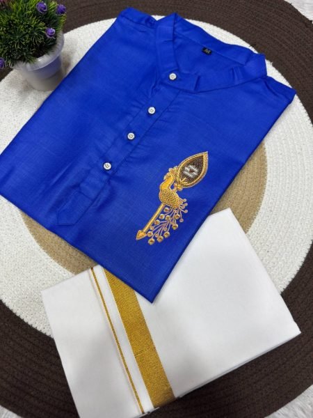 Father Son Blue Jippa Set with Soft Magic Cotton Printed Fabric at Wholesale Rate Father Son Collection 