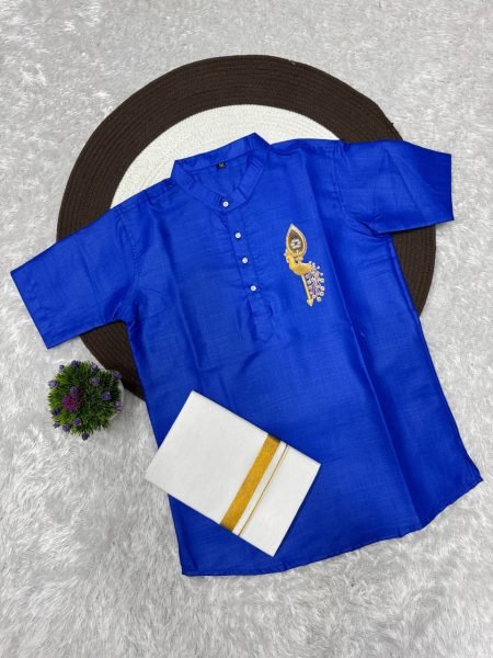 Father Son Blue Jippa Set with Soft Magic Cotton Printed Fabric at Wholesale Rate Father Son Collection 