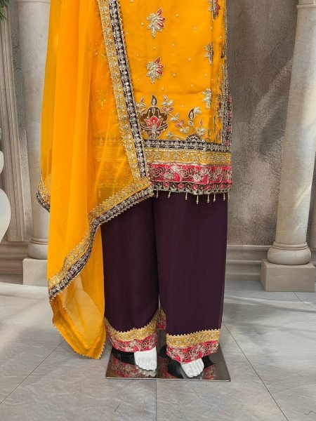 Faux Georgette Kurti Set with Moti and Sequin Work Ready to Wear Ready To Wear Collection