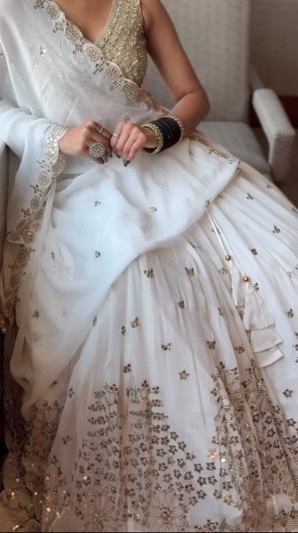 Faux Georgette Lehenga with Thread Sequins Work for Wedding Wear Designer Lehenga Choli